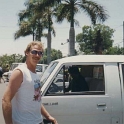 IDN Bali 1990OCT02 WRLFC WGT 015  What are you looking so happy for "Ice Man"??? : 1990, 1990 World Grog Tour, Asia, Bali, Indonesia, October, Rugby League, Wests Rugby League Football Club